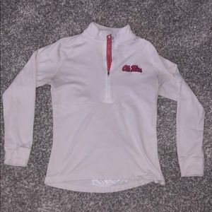 Ole Miss White 1/2 Zip Jacket